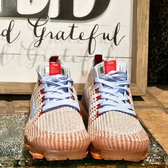 Nike Air VaporMax Flyknit 3 Blue Orange Wmns Sz 8 #AJ6910 400 New Condition - Picture 2 of 10